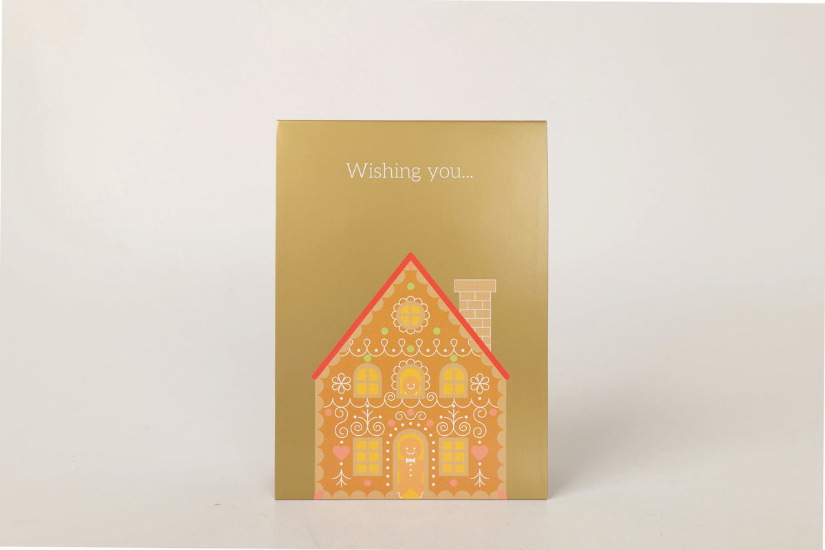 Tarjeta Pop-up Navideña de Casa de Jengibre